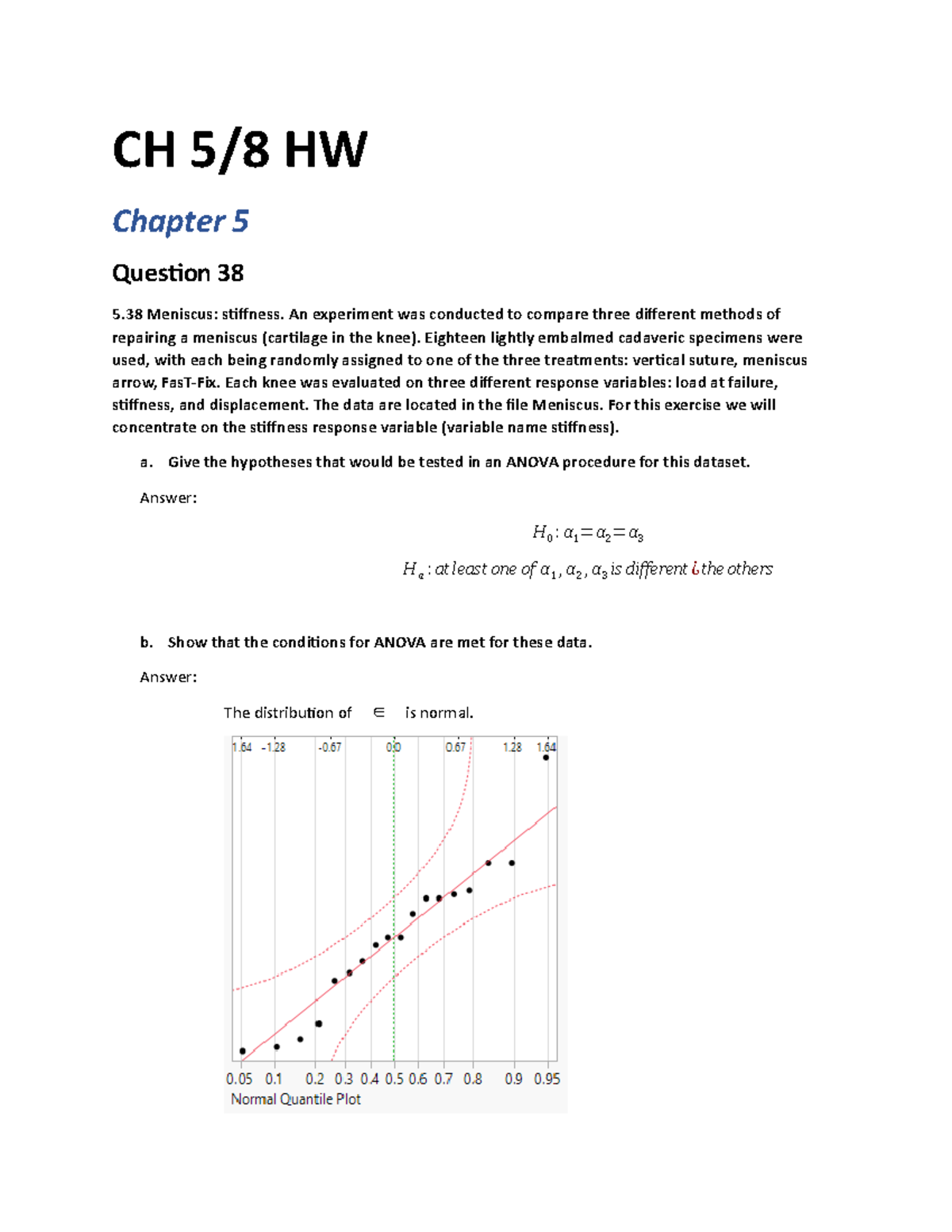 Chapter 5 And 8 Exercise Questions CH 5 8 HW Chapter 5 Question 38 5