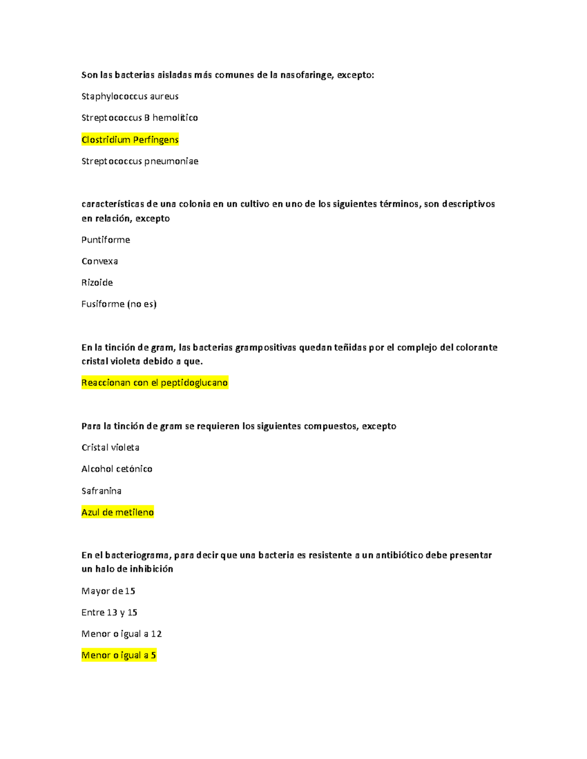 Banco Preguntas Lab Microbiologia - Examen - Son Las Bacterias Aisladas ...