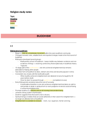 SOR 2 Prelim Notes - Topic 1: Nature of Religion Religious Worldview ...