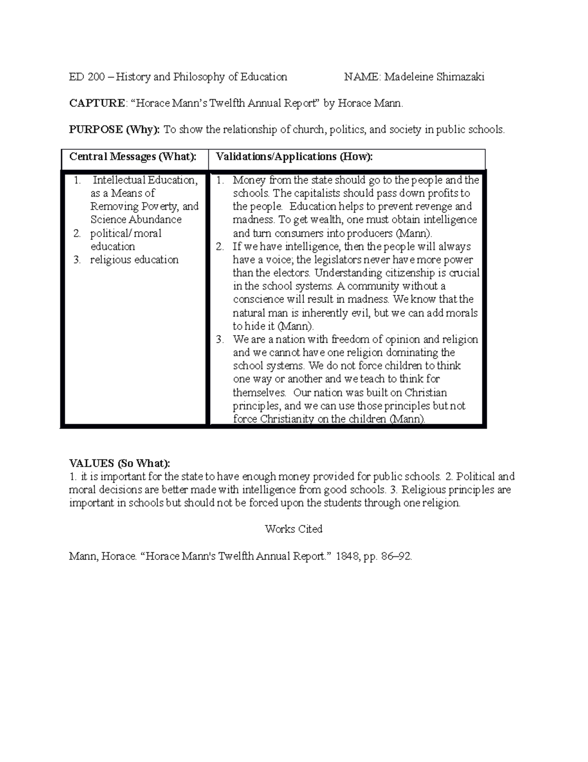 “Horace Mann’s Twelfth Annual Report” by Horace Mann. - PURPOSE (Why ...