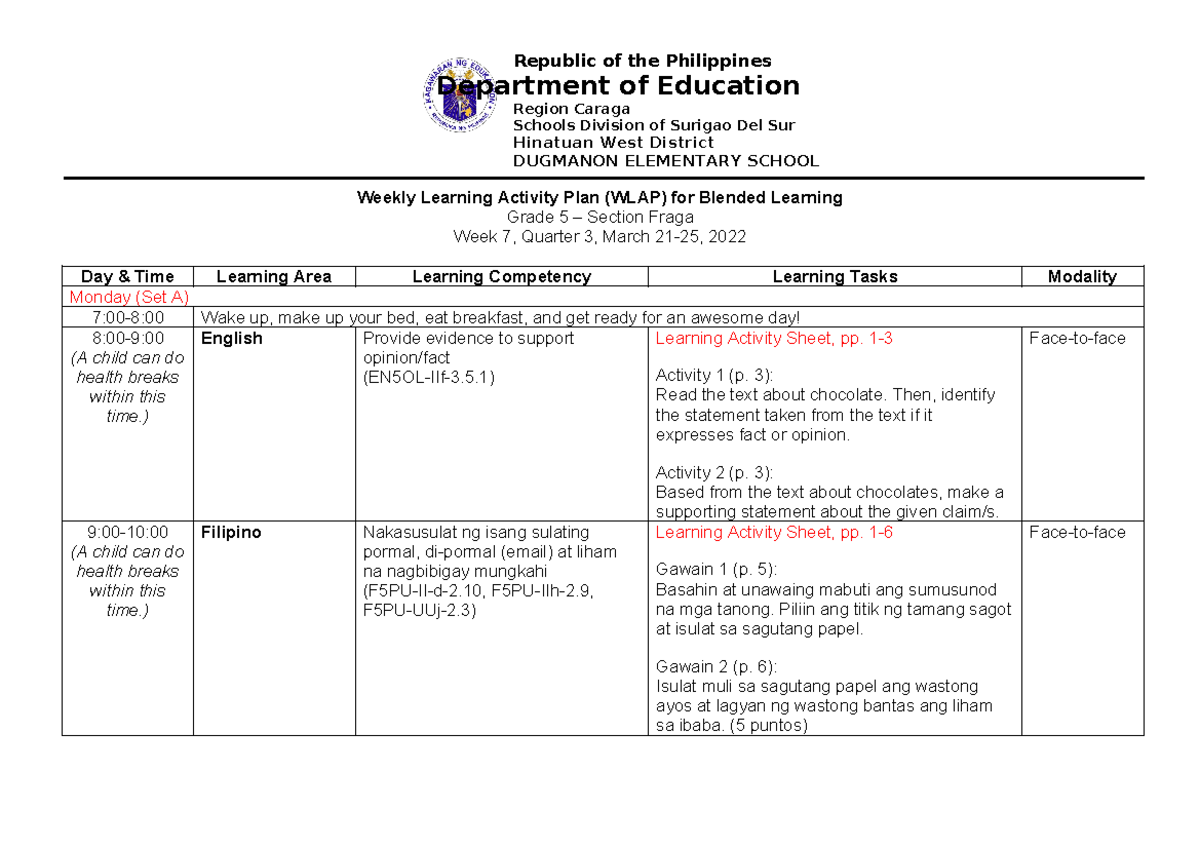 WLAP - week7 - For academic purposes - Department of Education Region ...