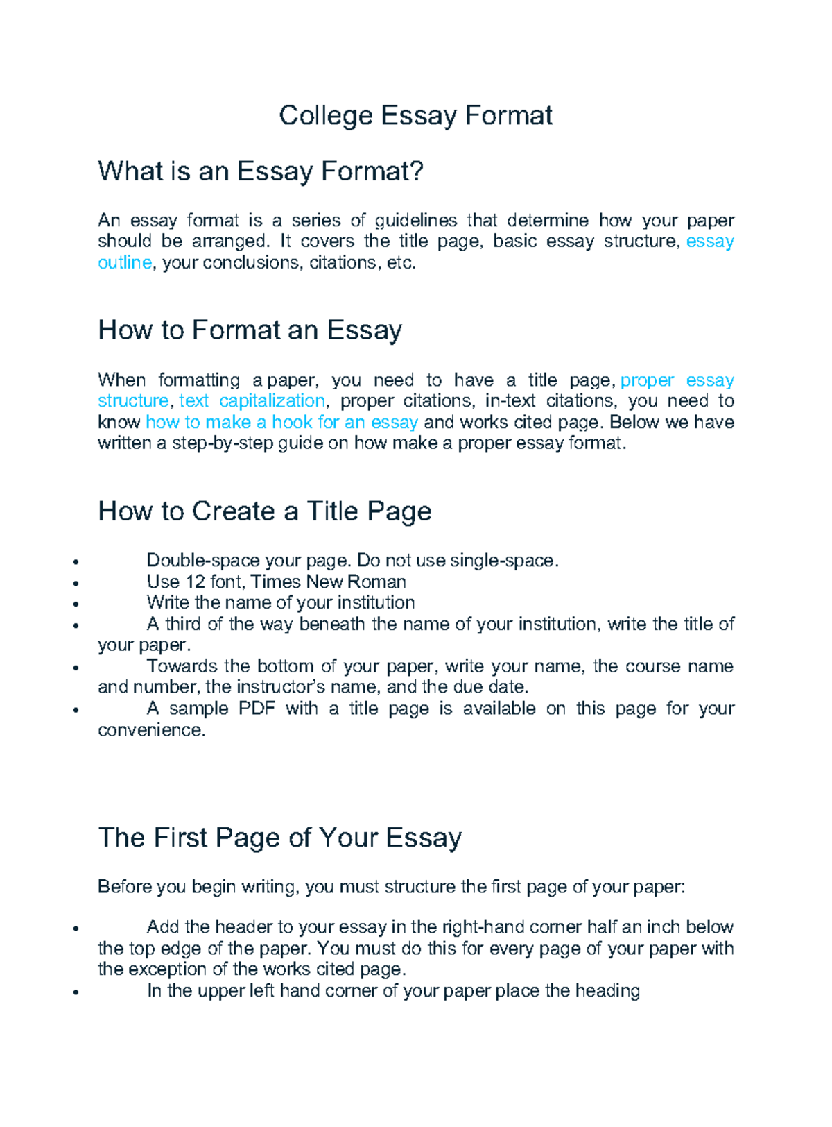 how do you write a first year university essay