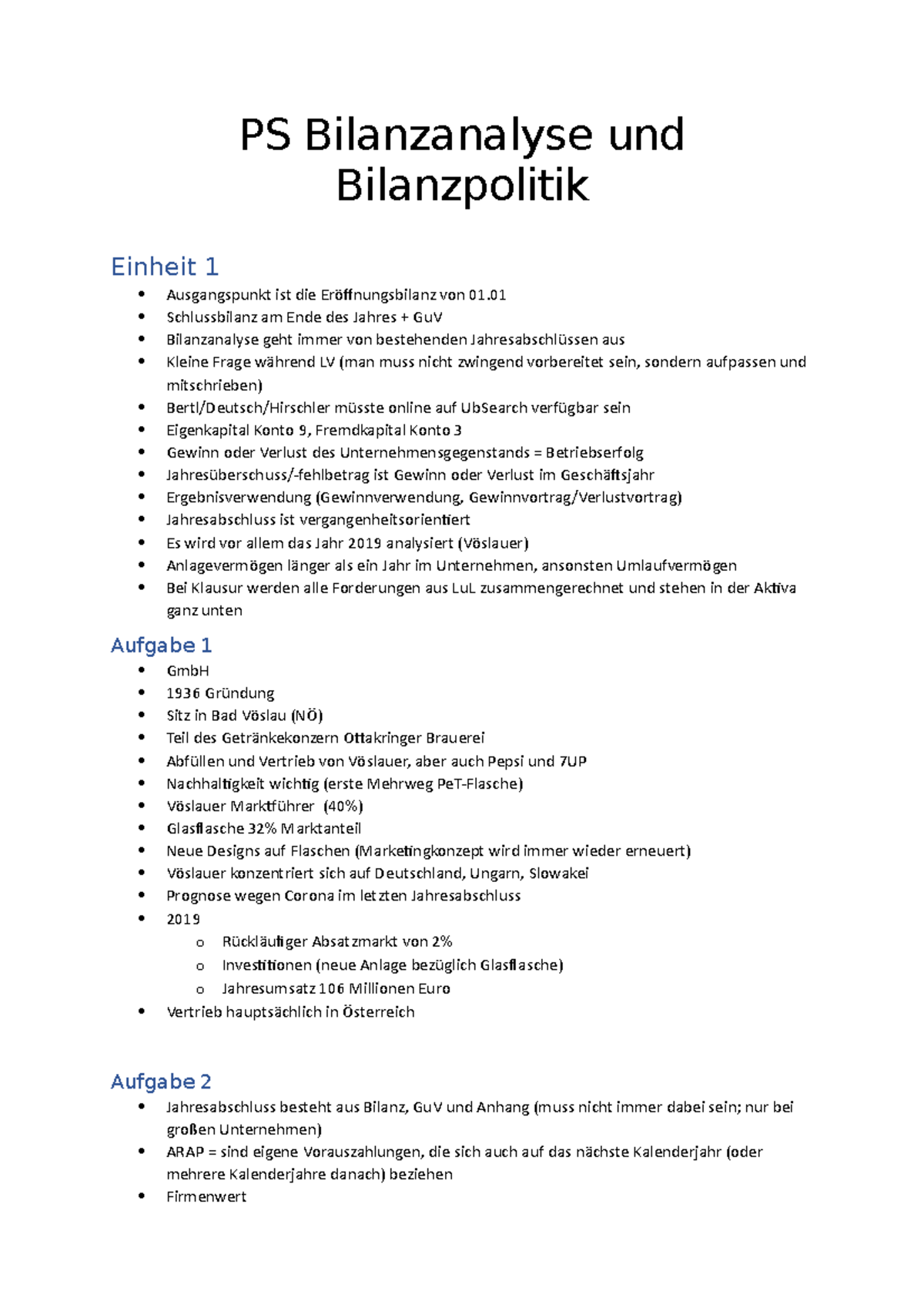 Mitschrift PS Bilanzanalyse Und Bilanzpolitik SS 2021 - PS ...