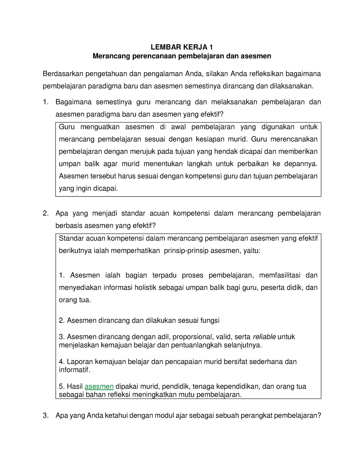 Lk Topik Ppg Prajabatan Lembar Kerja Merancang Perencanaan Pembelajaran Dan Asesmen