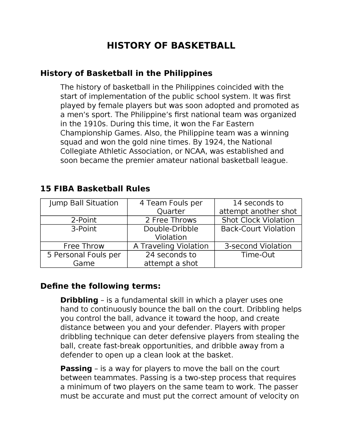 history of basketball in the philippines essay