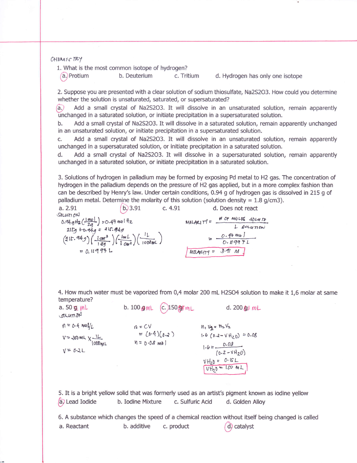 ESAS Chemistry - *r\holftlji/ tu1gb M' ww UA^IVIP-'l What is the most ...