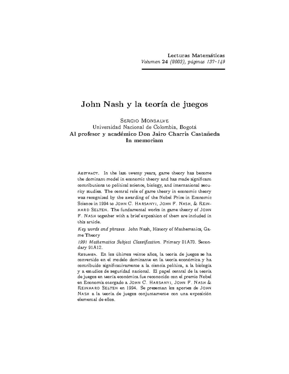 Dialnet-John Nash YLa Teoria De Juegos-7175604 - John Nash Y La Teor ...