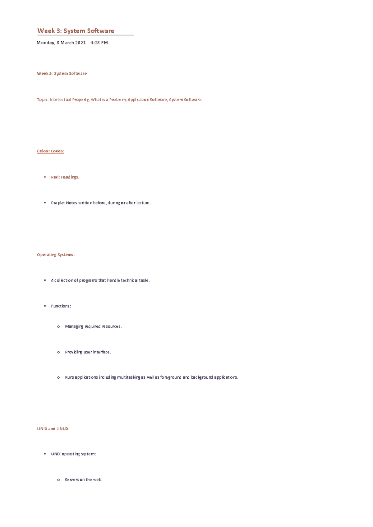 COMP1010 - Week 3 - System Software - Monday, 8 March 2021 4:28 PM Week ...