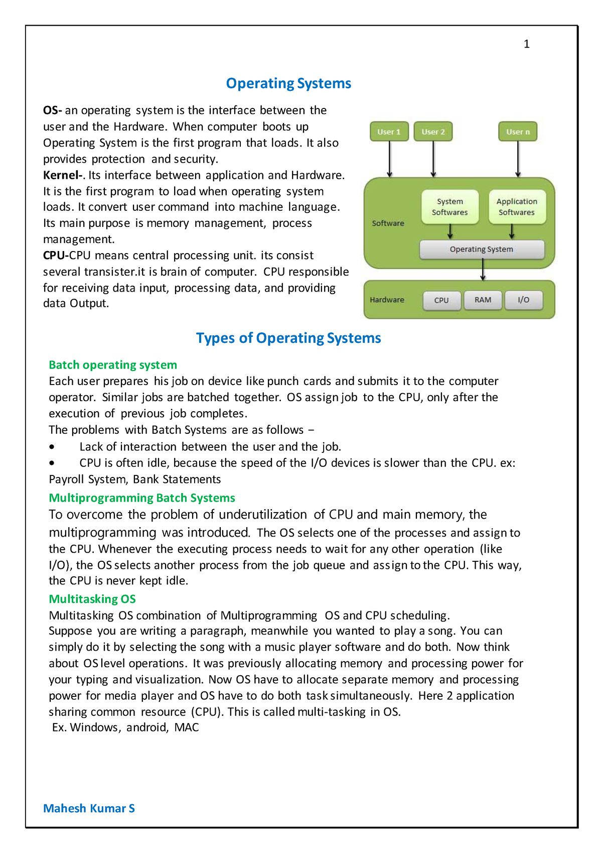 2.Operating System - These Notes Which I Have Uploaded Is Very ...