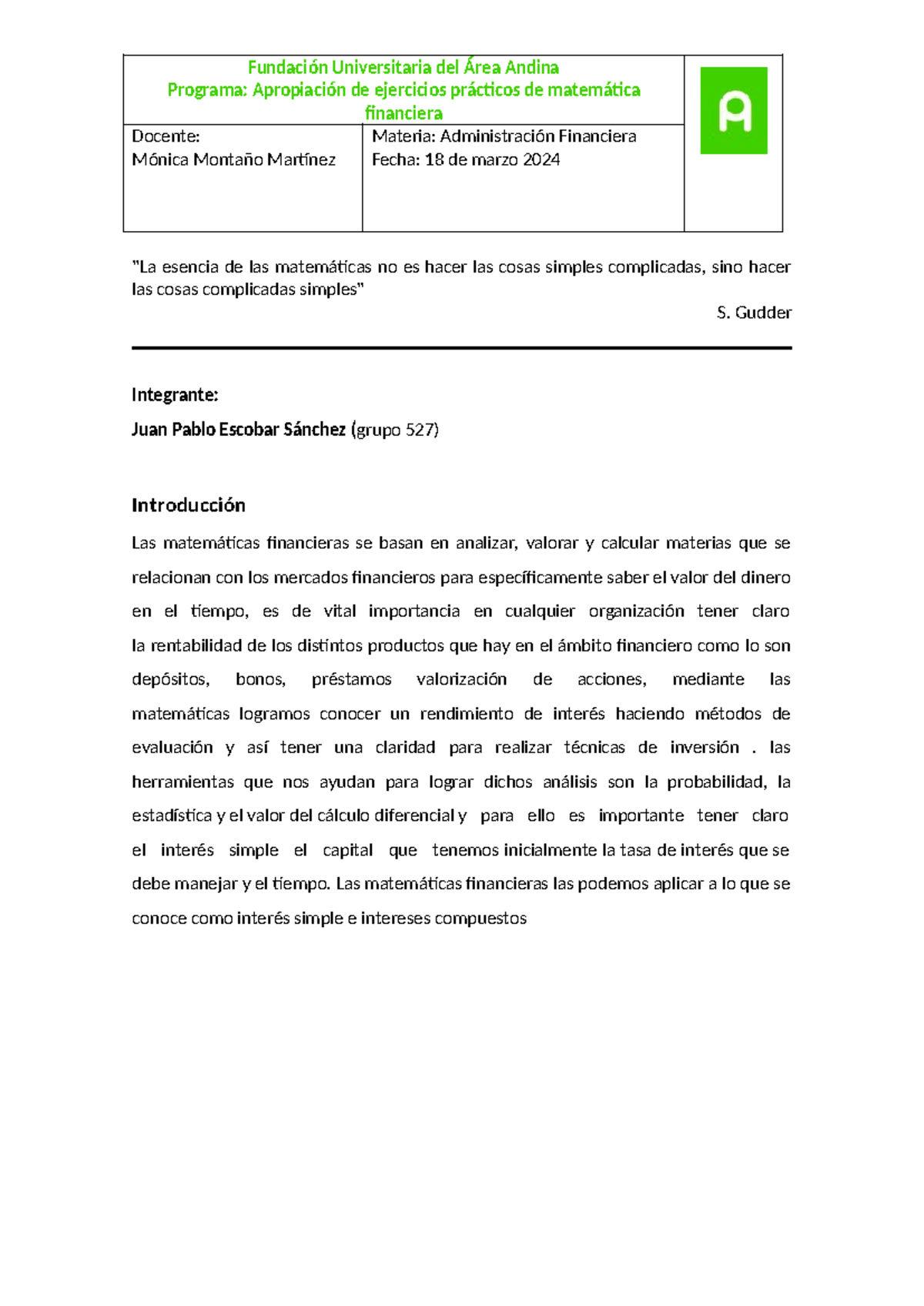 Administracion financiera eje3 - Programa: Apropiación de ejercicios ...