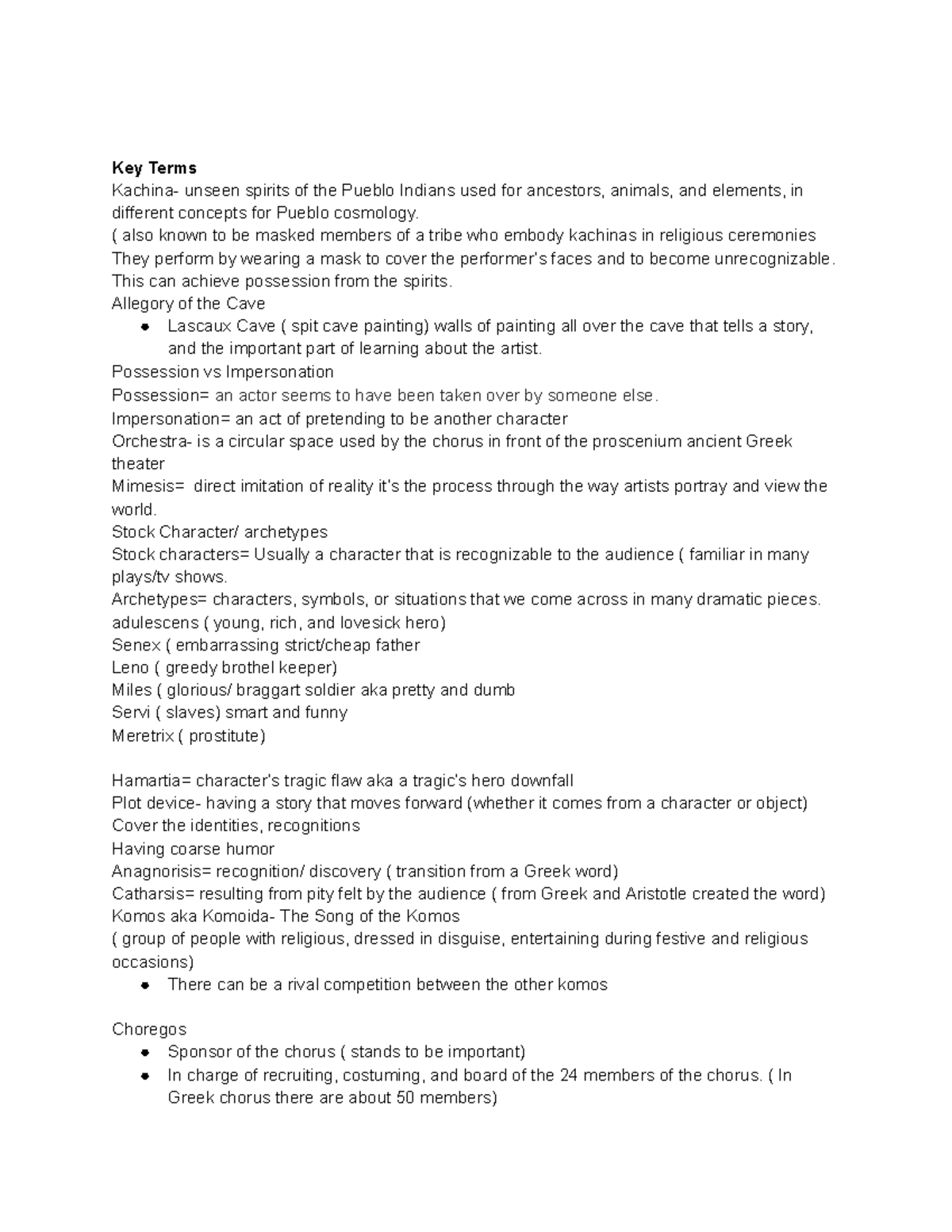 TDHT 21 KEY Terms- Google Docs - Key Terms Kachina- unseen spirits of ...