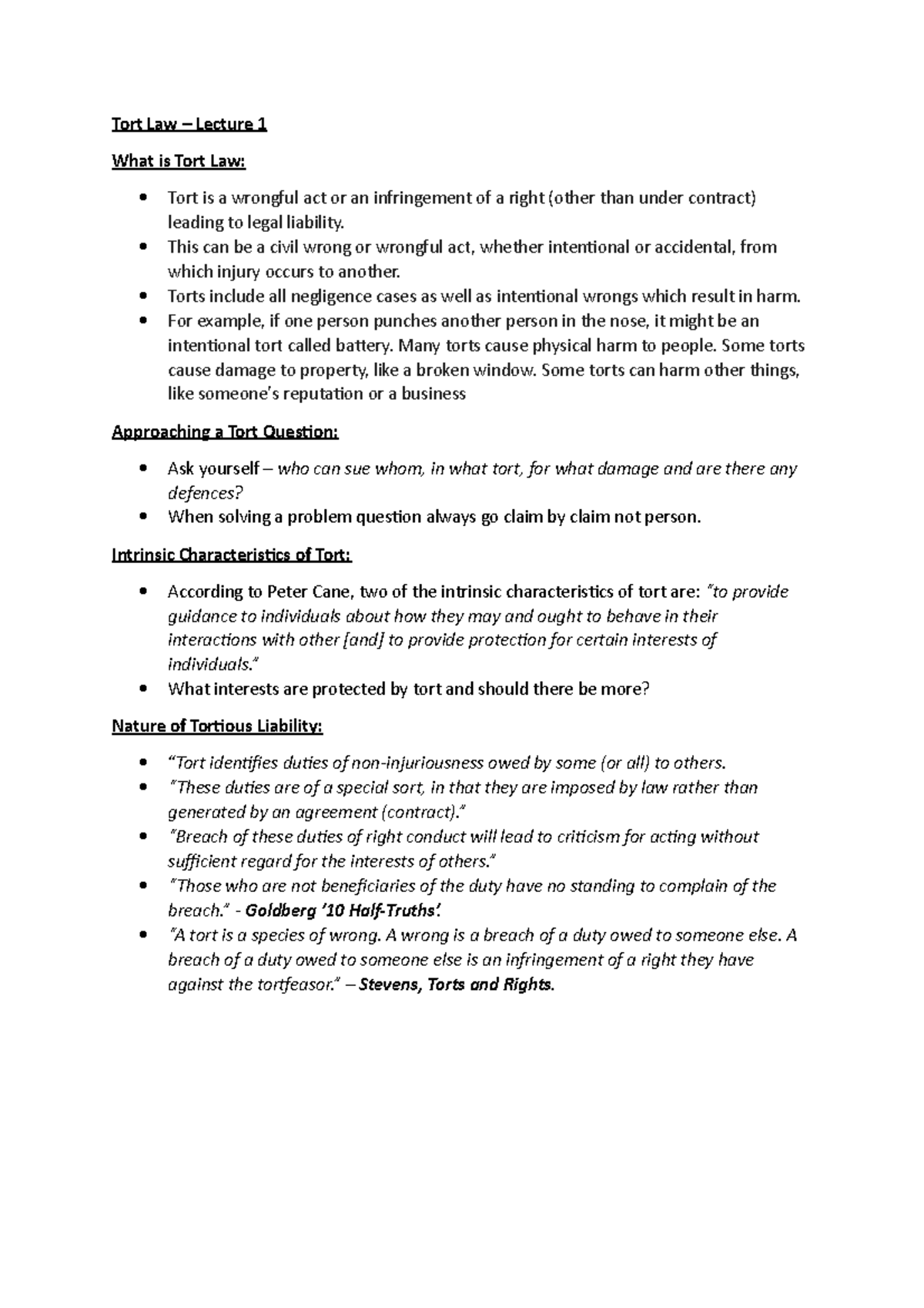 tort-law-lecture-1-tort-law-lecture-1-what-is-tort-law-tort-is-a