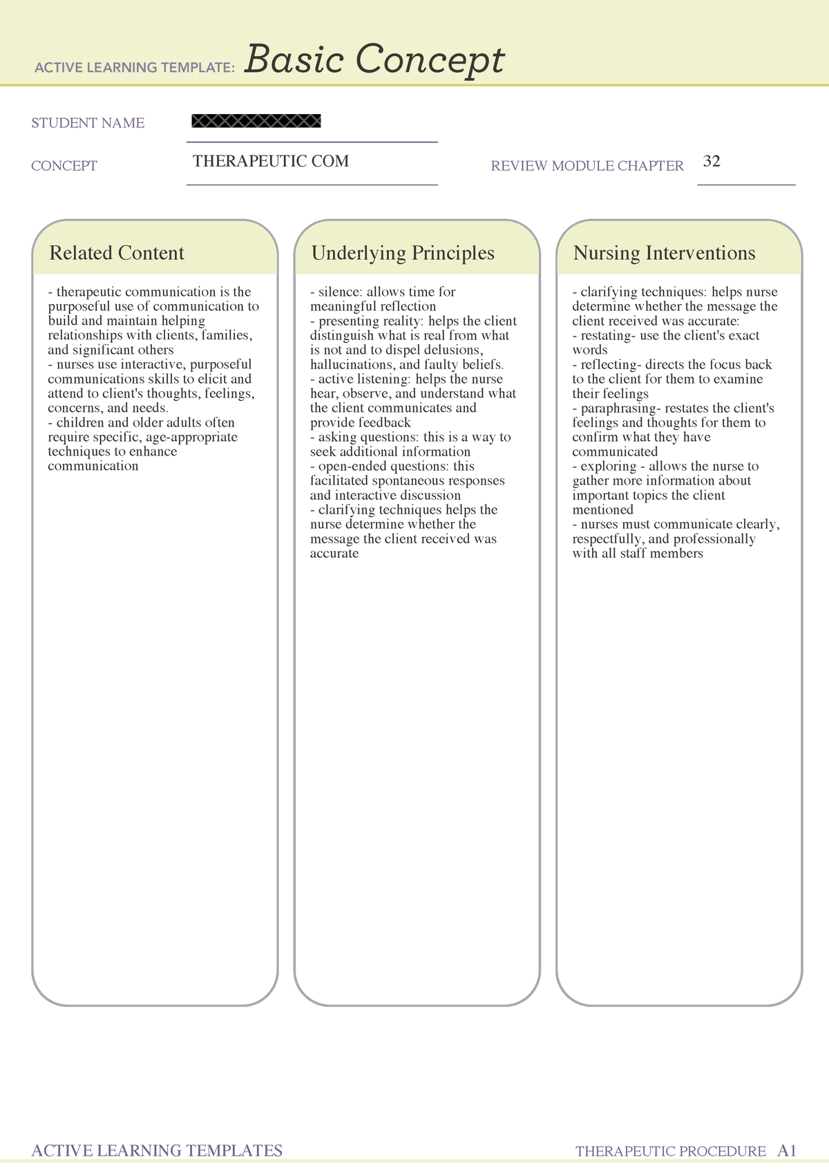 Active Listening Basic Concept Form 3 STUDENT NAME CONCEPT 