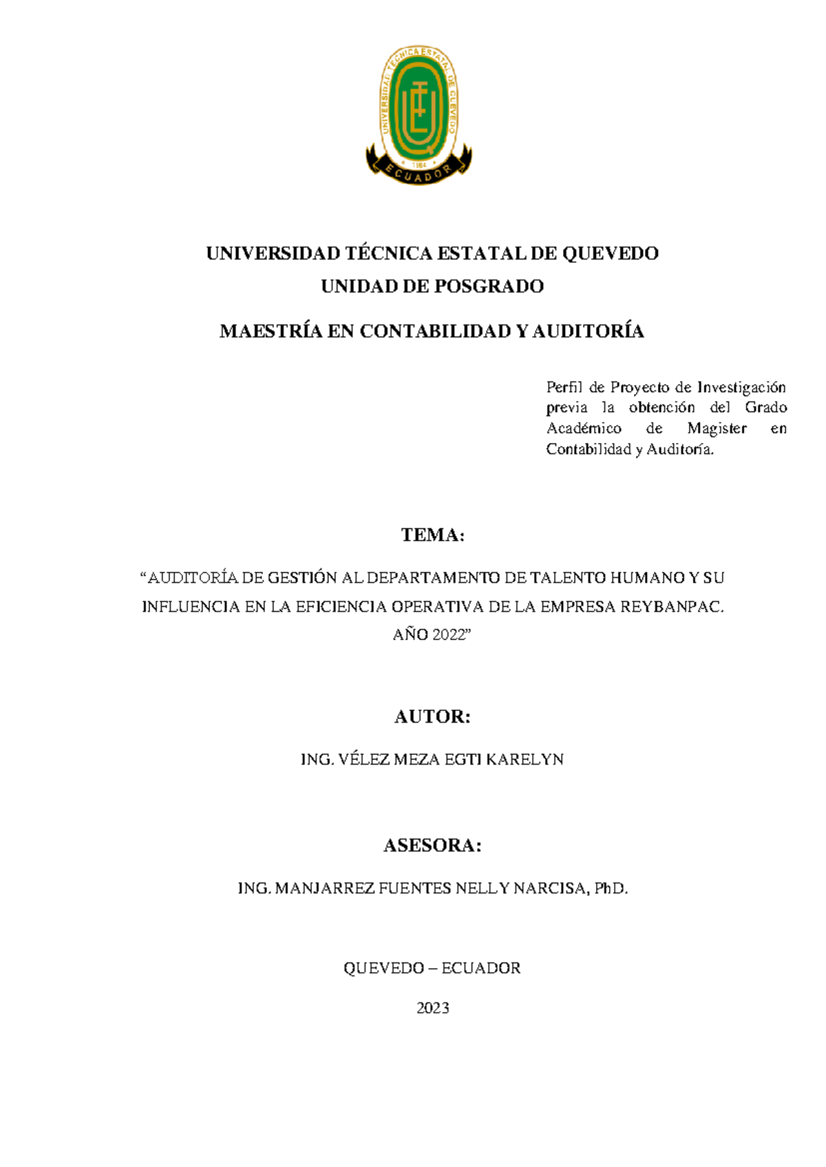 Metodolog A De La Investigaci N Universidad T Cnica Estatal De Quevedo Unidad De Posgrado