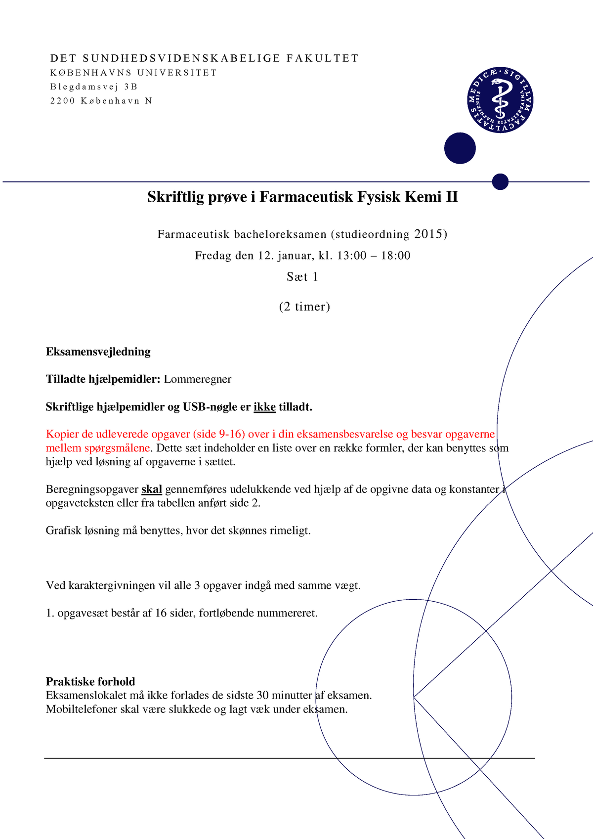 Ffk Ii Eks Januar 2018 Eksamensættene D E T S U N D H E D S V I D E N S K A B E L I G E F A