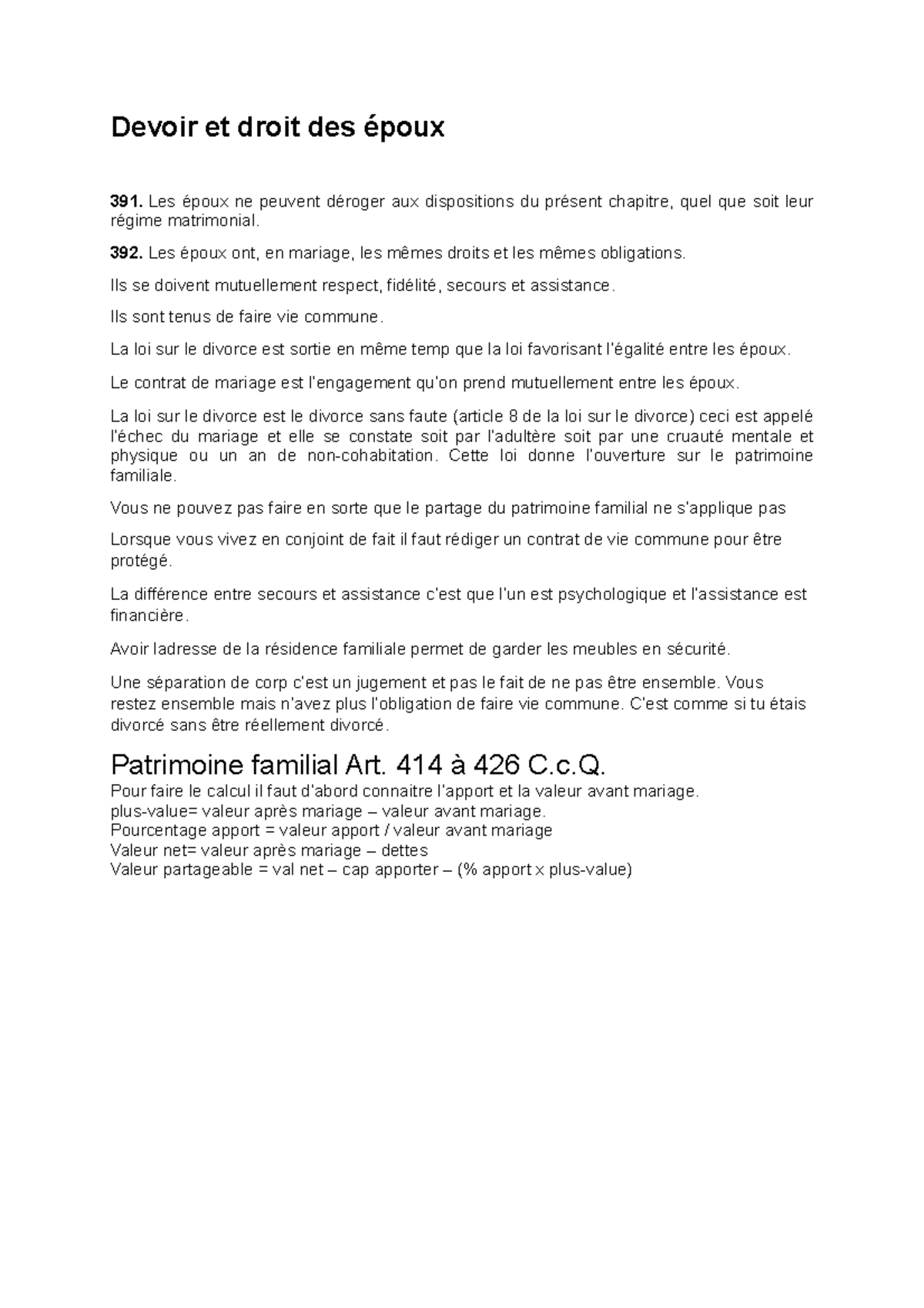 Les Droits Des Époux