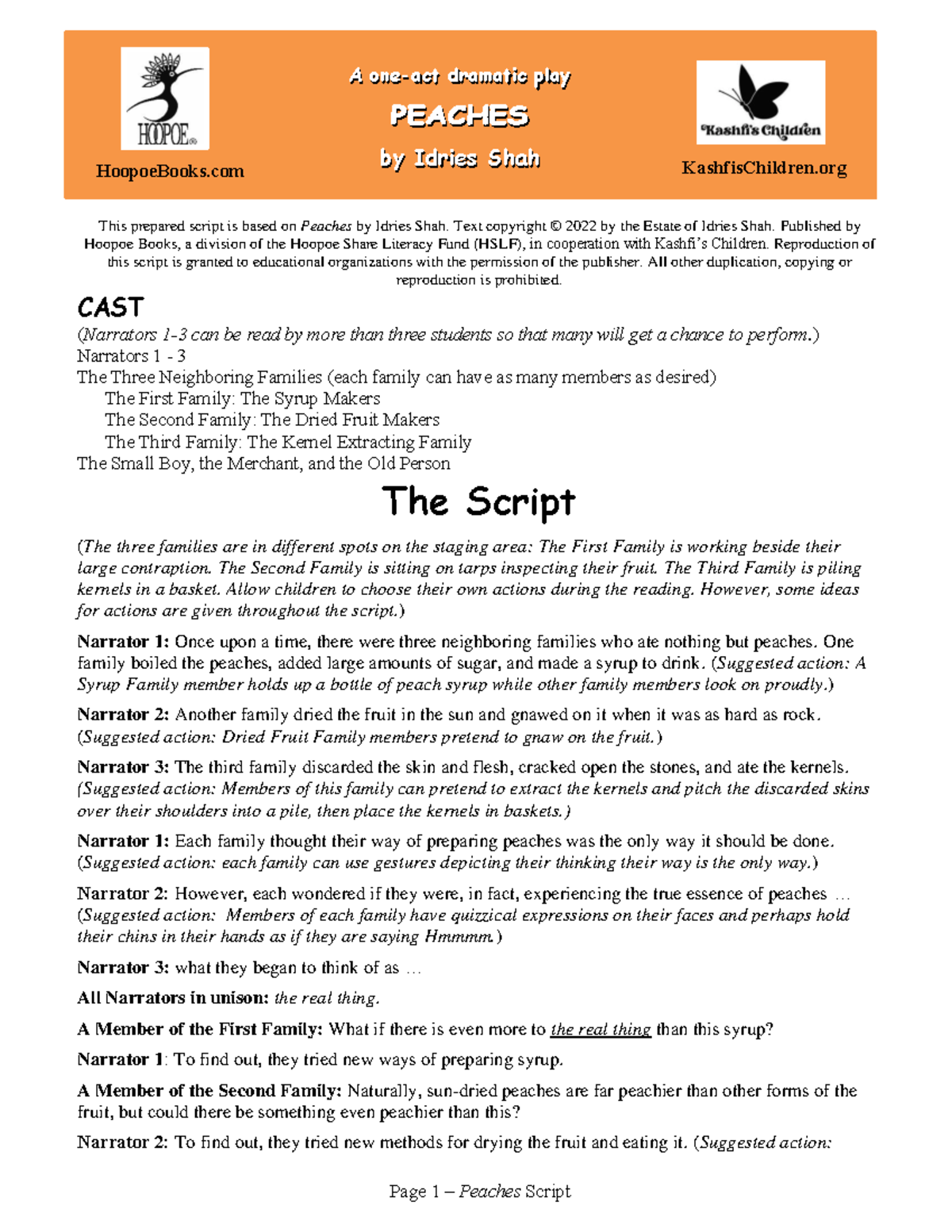 Peaches-Theater-Activity Eng rev - Page 1 – Peaches Script This ...