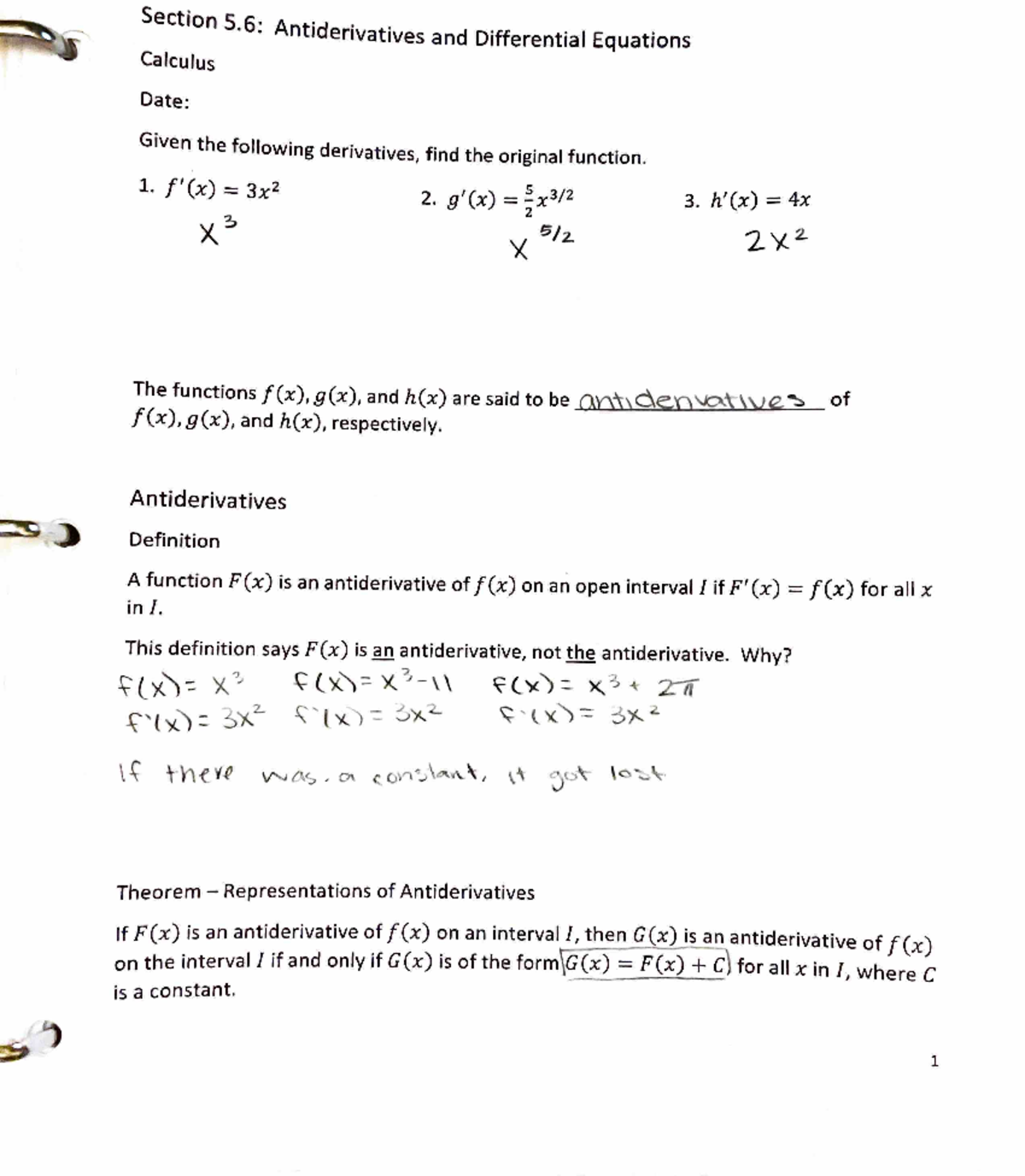 5.6: Antiderivatives and Differential Equations - Studocu