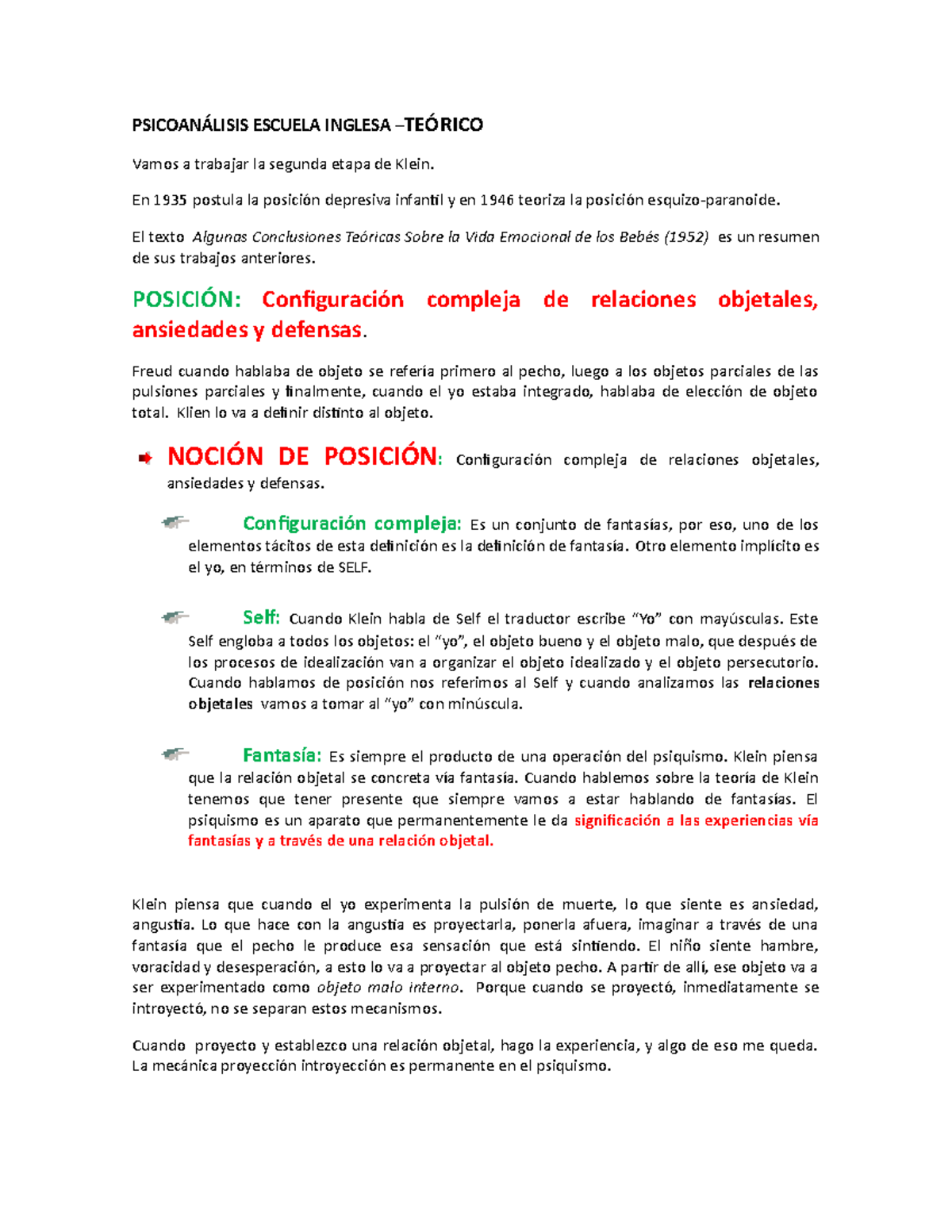 003 Concepto de posición e introducción a la posición esquizo paranoide