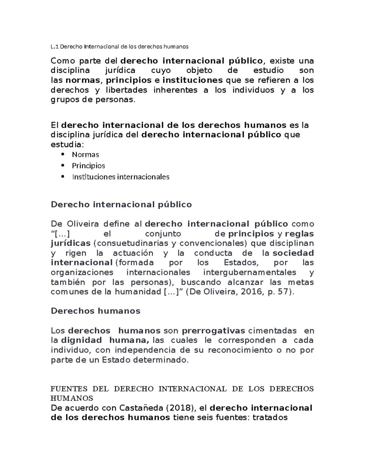 L.1 Derecho Internacional de los derechos humanos - El derecho ...