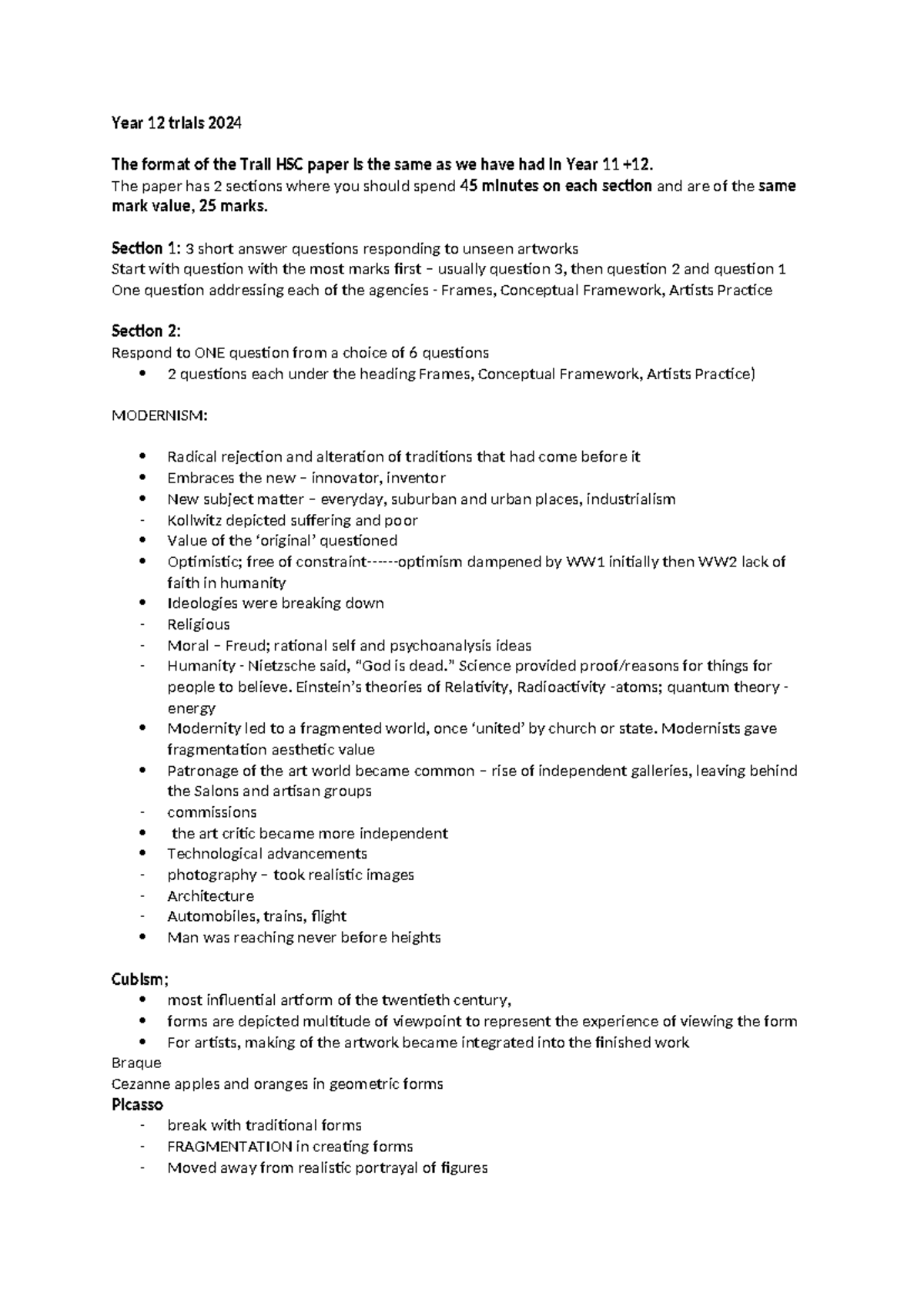 Notes for Trial Exam T4 - ver noice hehe - Year 12 trials 2024 The ...