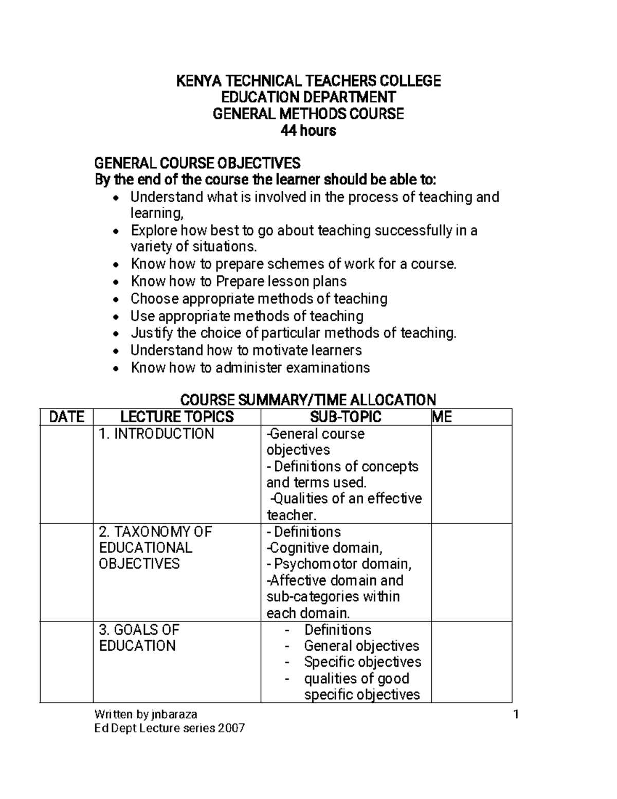 Training Methodologies - Writtenbyjnbaraza 1 ...