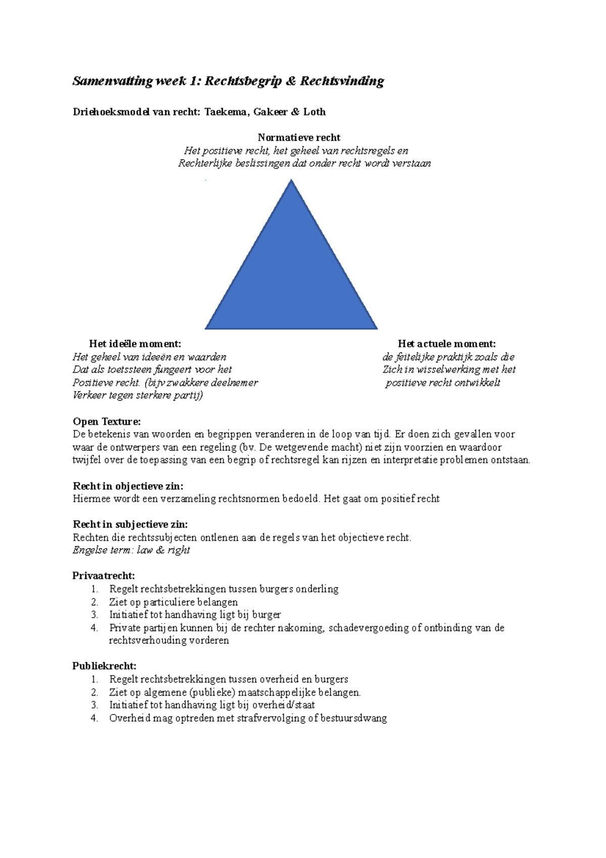 Samenvatting Rechtswetenschap - Samenvatting Week 1: Rechtsbegrip ...