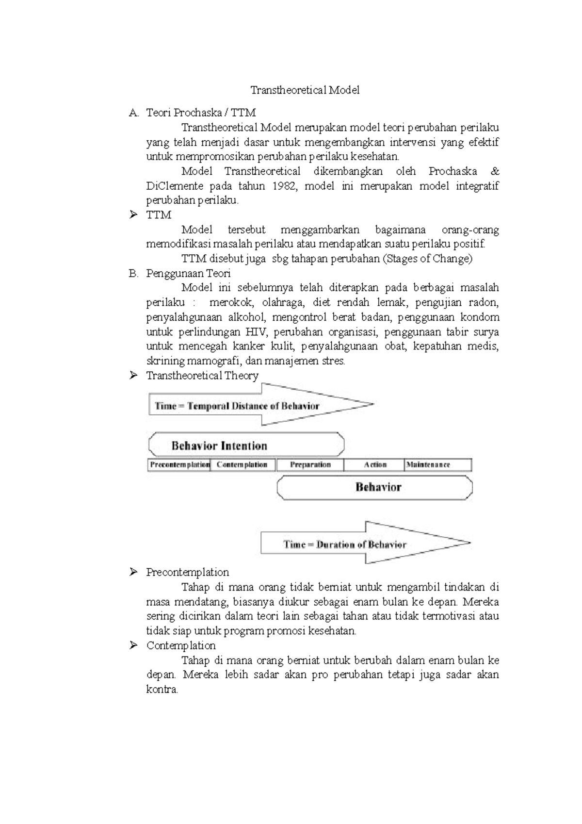 Transtheoretical Model - Teori Prochaska / TTM Transtheoretical Model ...