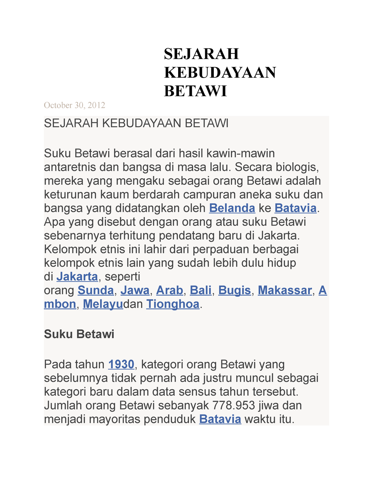 Sejarah Kebudayaan Betawi - SEJARAH KEBUDAYAAN BETAWI October 30, 2012 ...