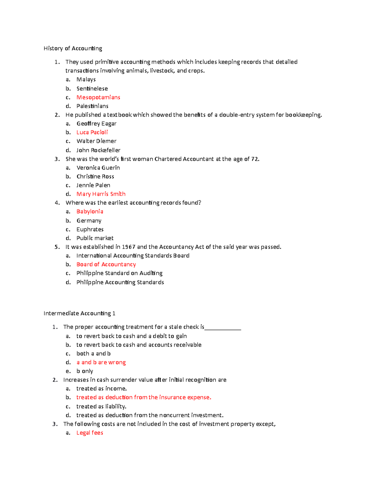 BSA2 Pretest - History of Accounting They used primitive accounting ...