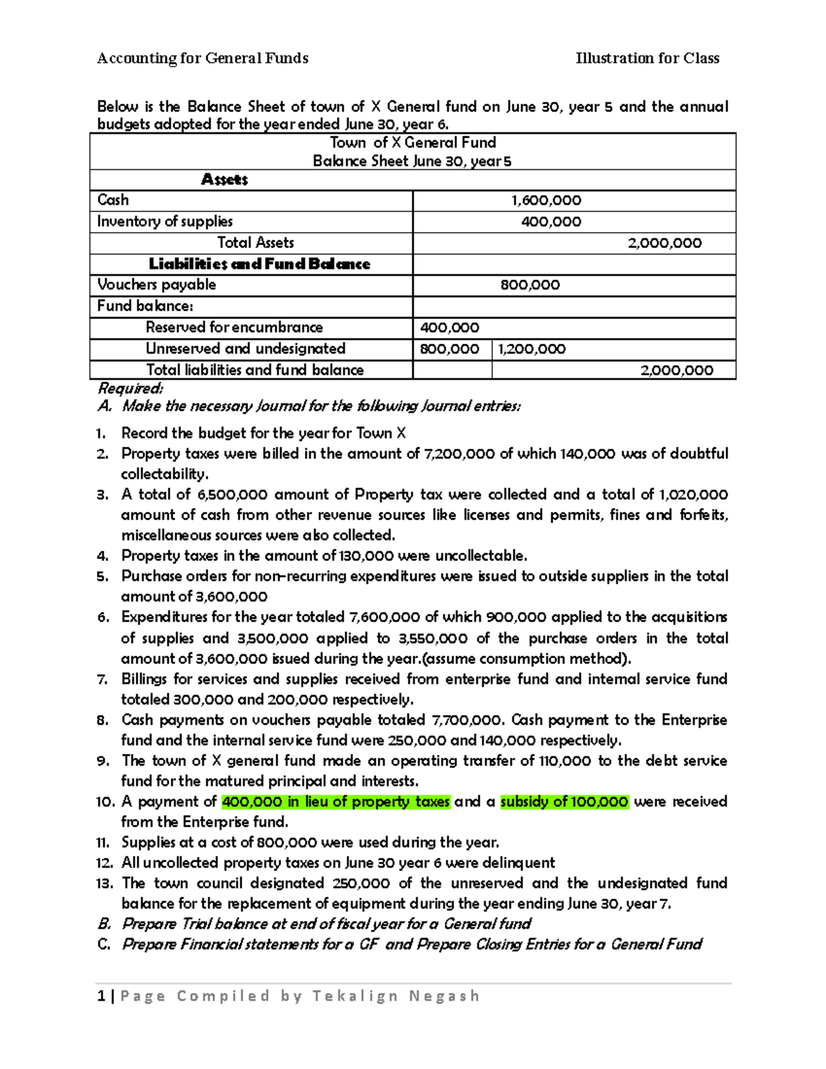 Accounting for GF Class Illustrations (2) - Accounting for General ...