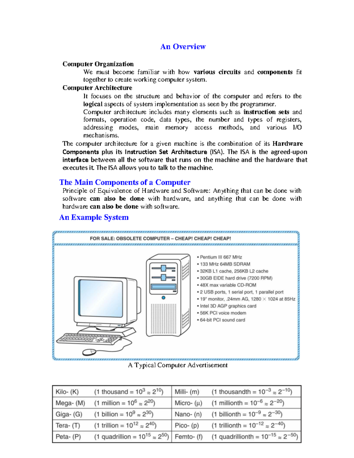 Computer organization - An Overview Computer Organization We must ...