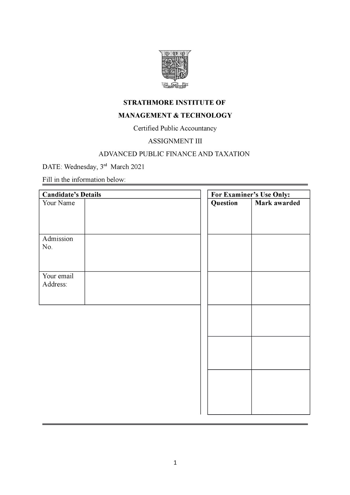 assignment-iii-tax-cat-strathmore-institute-of-management