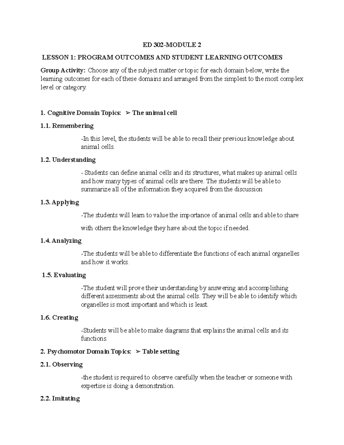 ED 302- Module 2 - study purposes - ED 302-MODULE 2 LESSON 1: PROGRAM ...