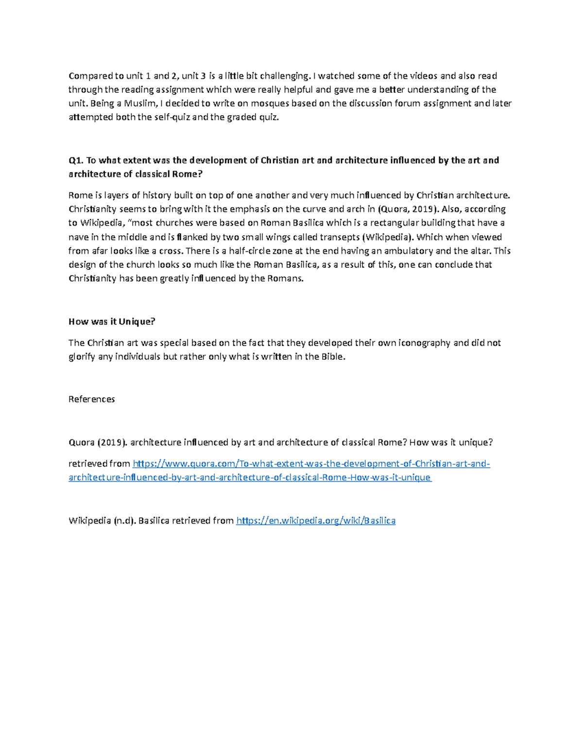 Learning Journal UNIT 3 AHIST 1401 - Compared to unit 1 and 2, unit 3 ...