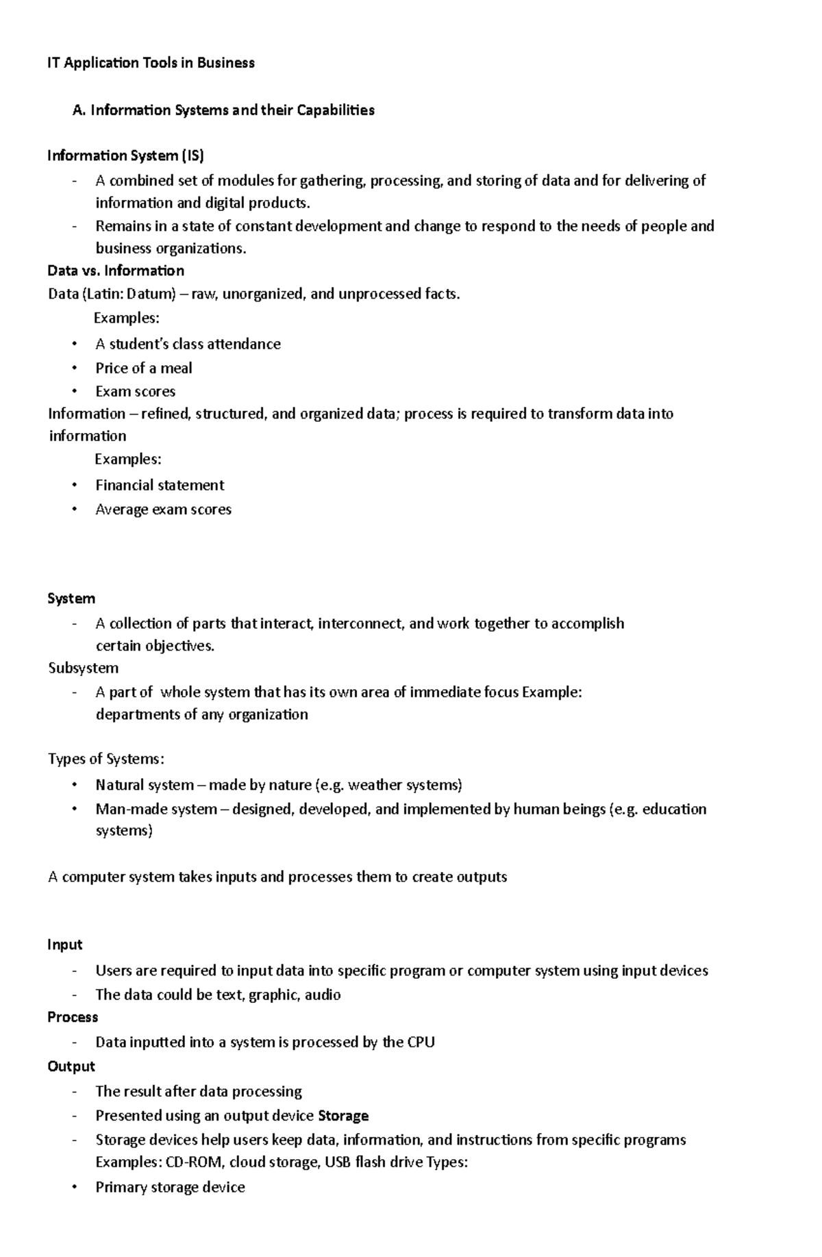 IT Information Systems and their Capabilities - IT Application Tools in ...