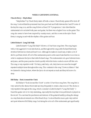 Week 4 Listening Journal - WEEK 4 LISTENING JOURNAL I Want to Hold Your ...