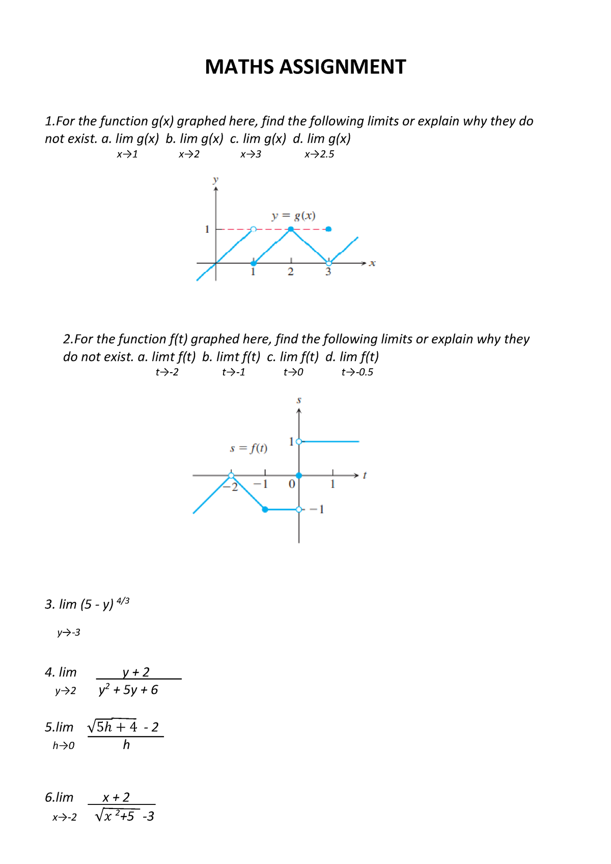 maths assignment example