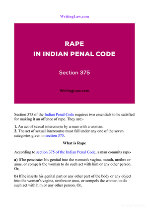 indian penal code for rape
