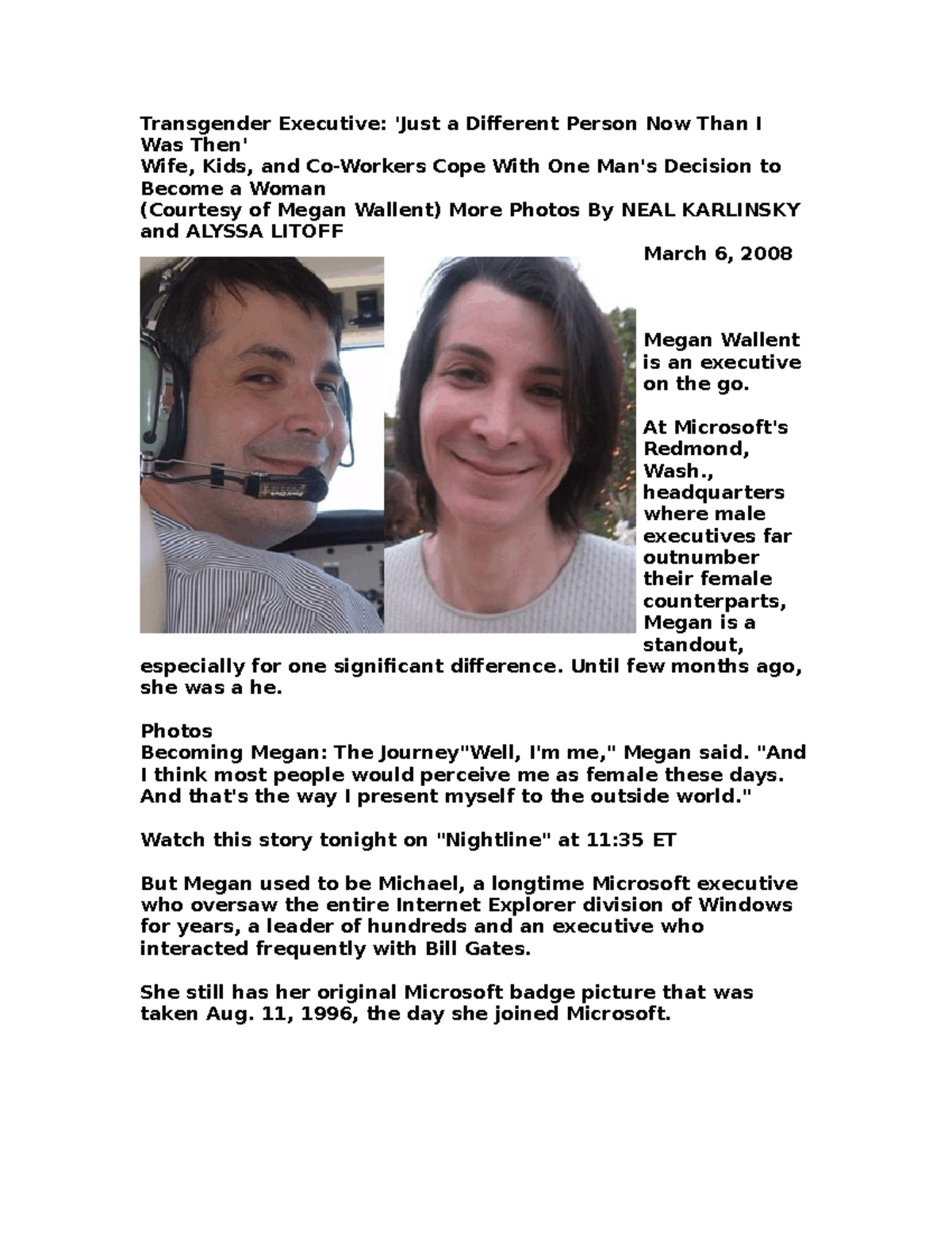 Transgender Executive photo