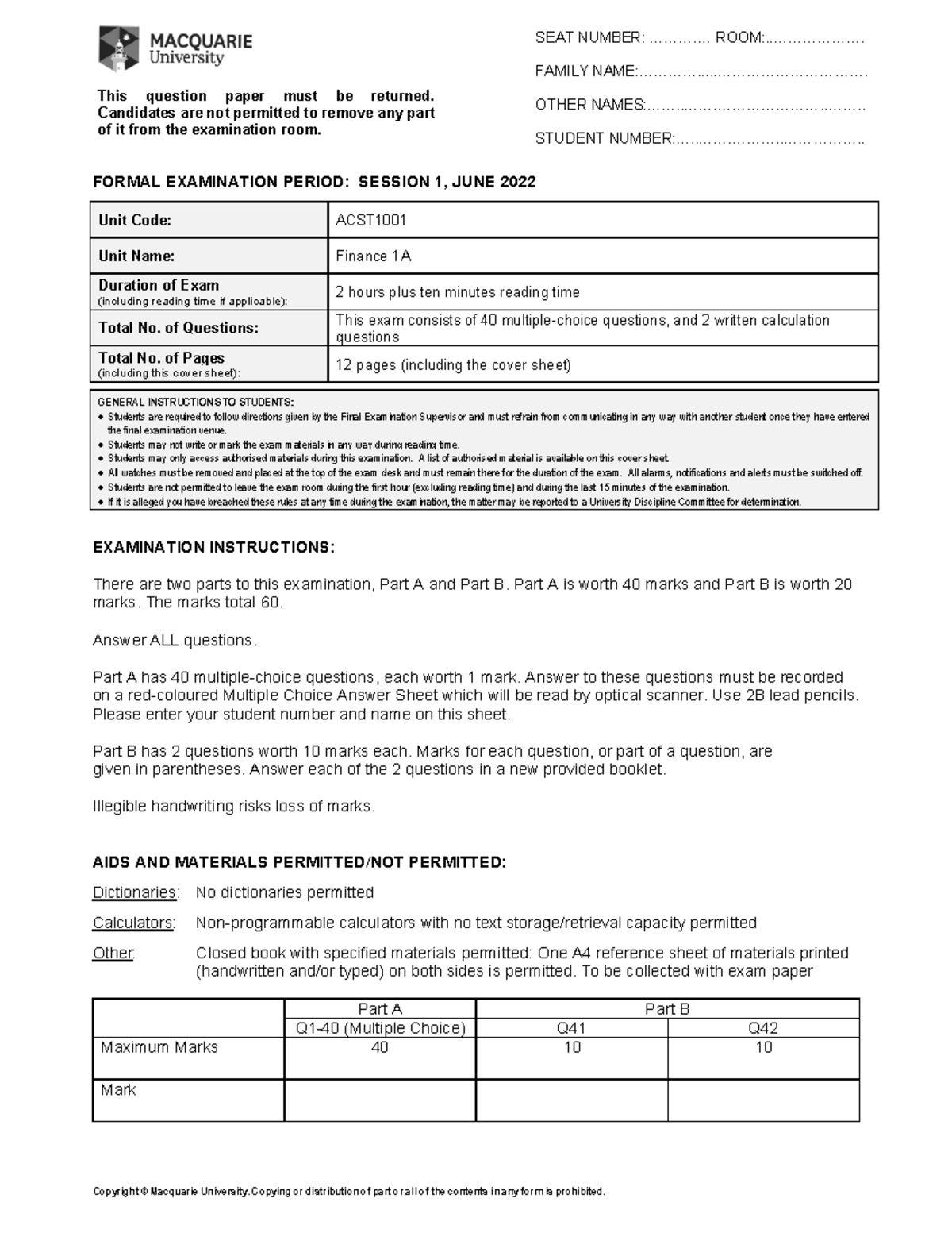Cover sheet - FYHCUDJIKO - This question paper must be returned ...