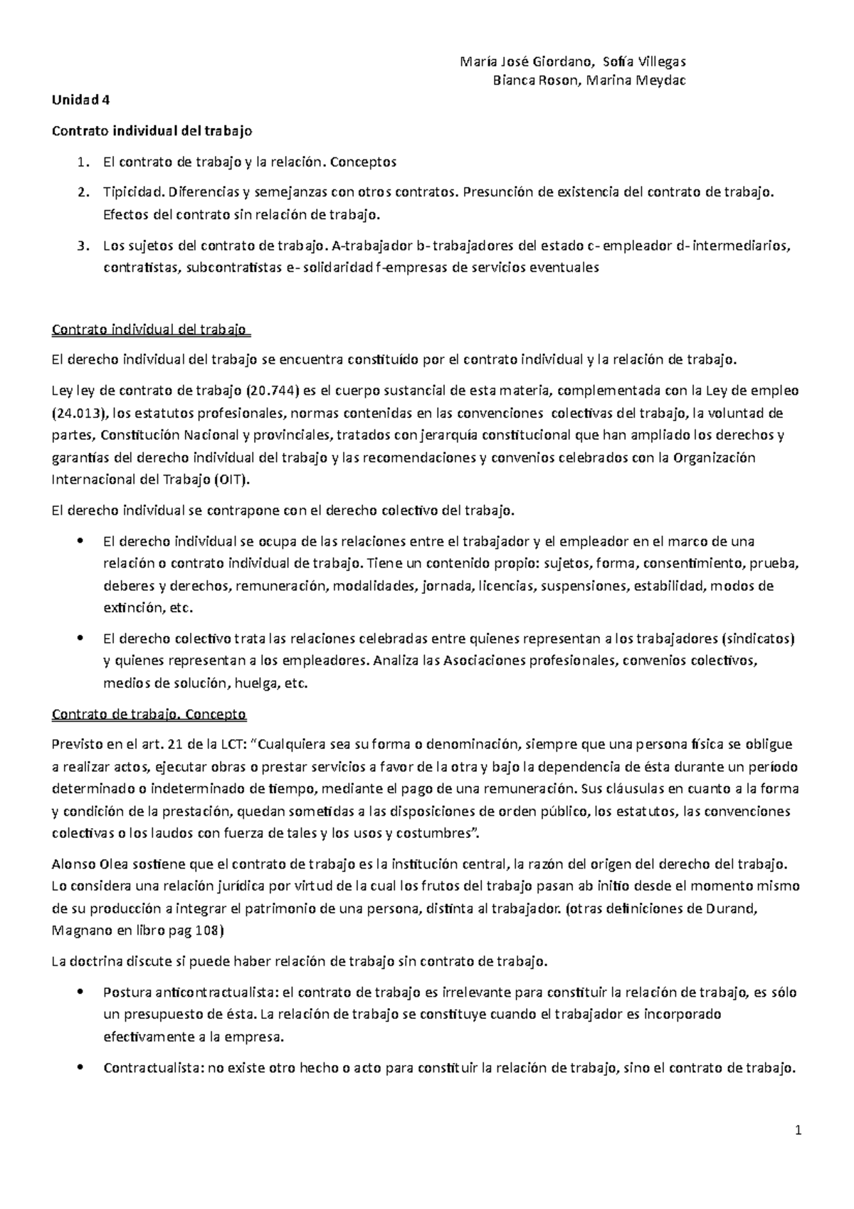 Bolilla-4 - Resumen Derecho Laboral - Unidad 4 Giordano, Villegas ...