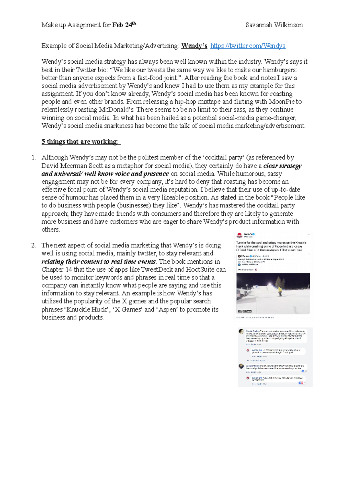 Make up Assignment Feb 24th - Example of Social Media Marketing ...