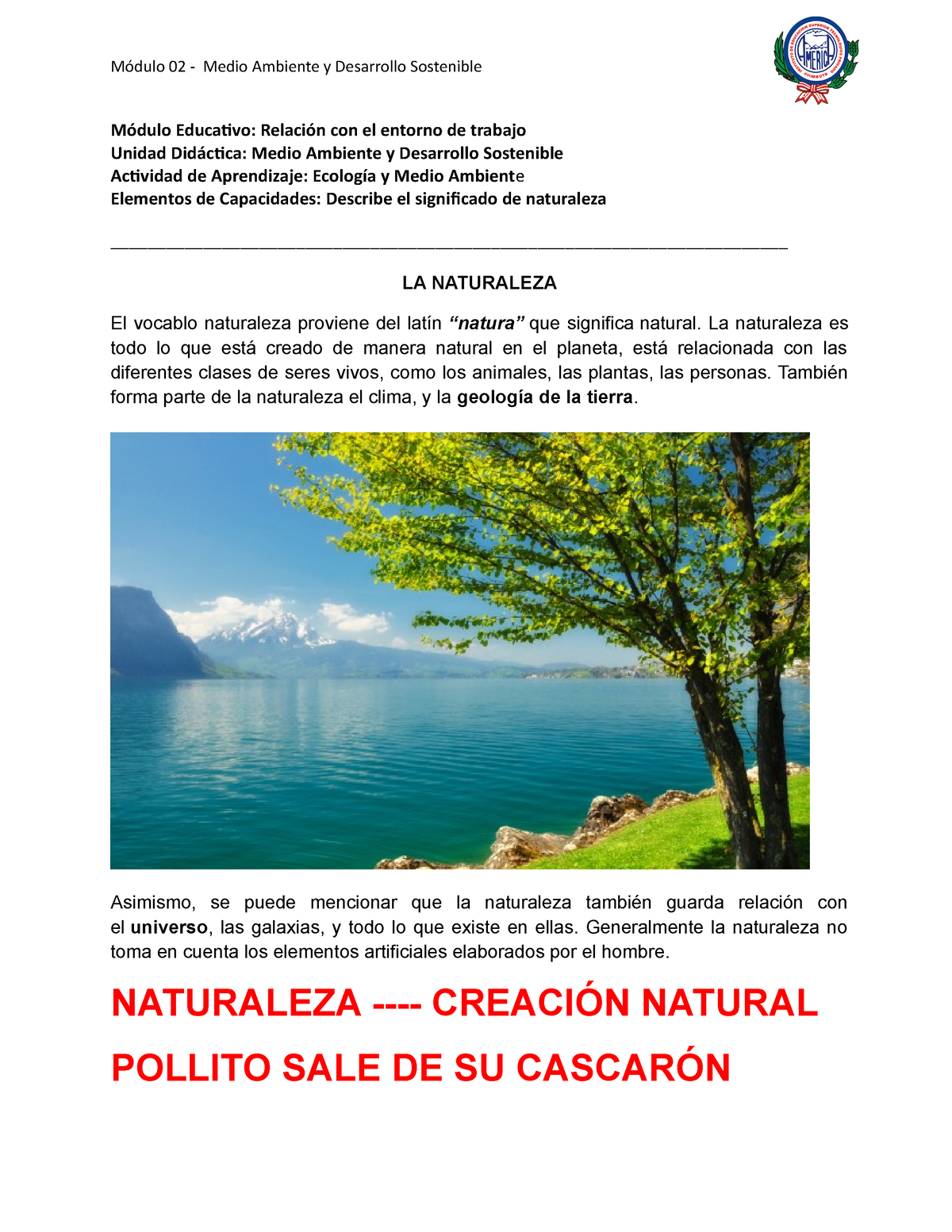 Medio Ambiente Y Desarrollo Sostenible - 02 La Naturaleza - Módulo ...