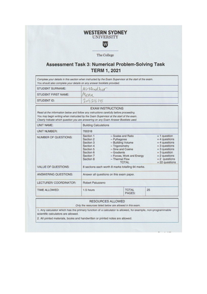 uws assignment cover sheet