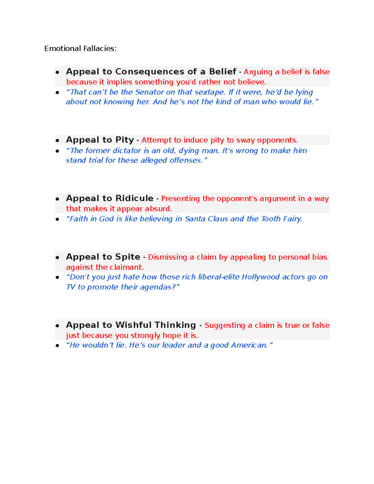 Emotional Fallacies - Emotional Fallacies: Appeal to Consequences of a ...