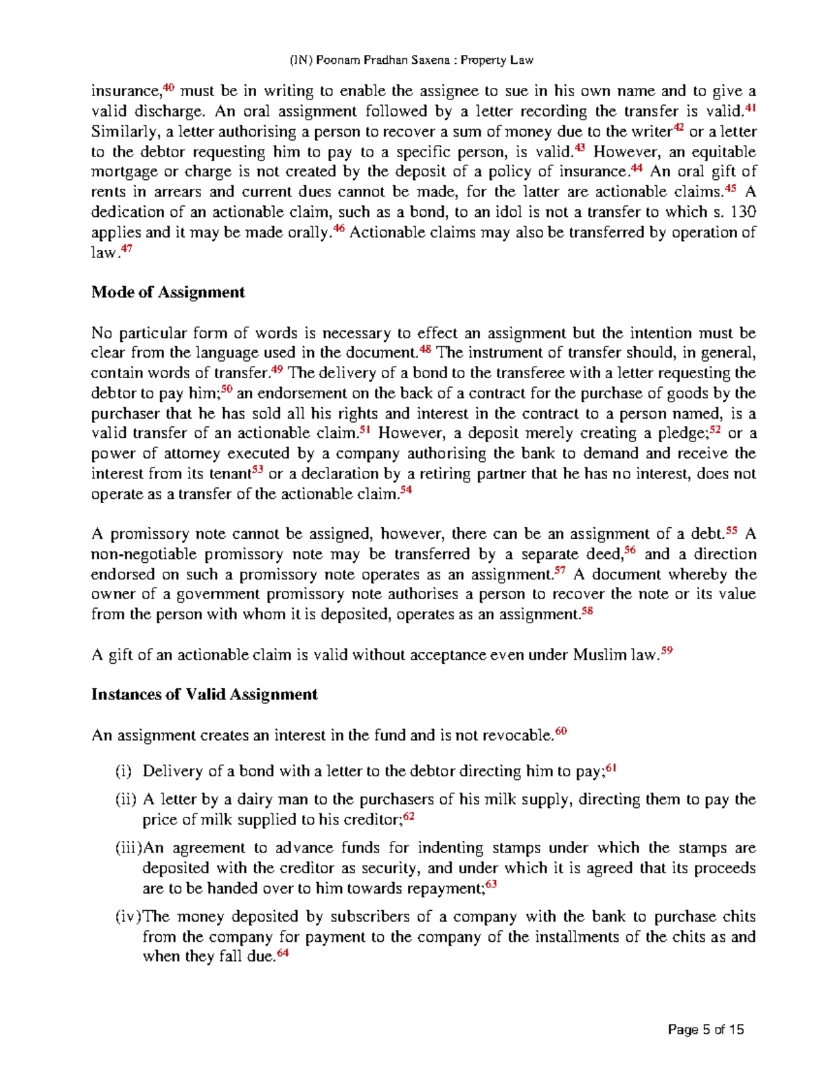 Zlib n/a (IN) Poonam Pradhan Saxena Property Law Page 5 of 15