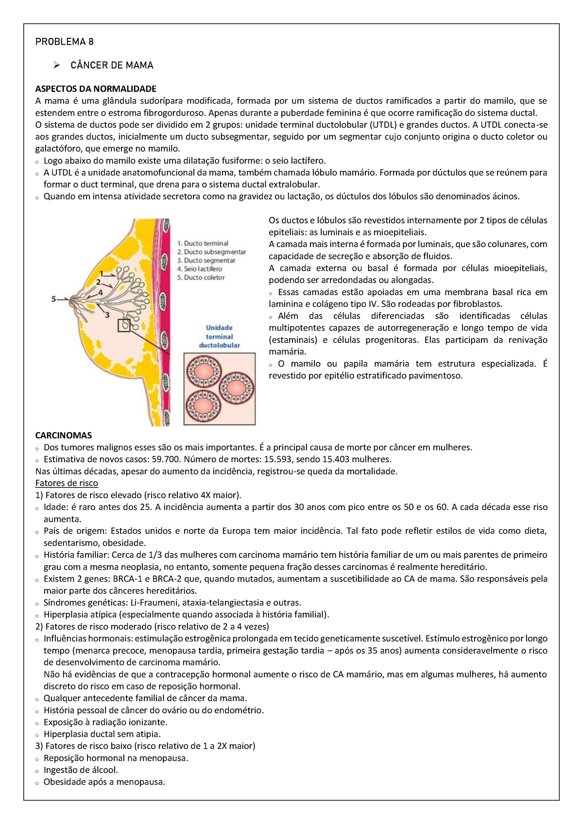 Câncer de mama multifocal/multicêntrico: Perfil clínico