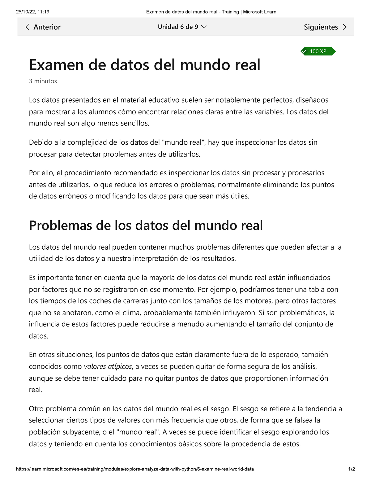 6 Examen De Datos Del Mundo Real - Training Microsoft Learn - Los Datos ...