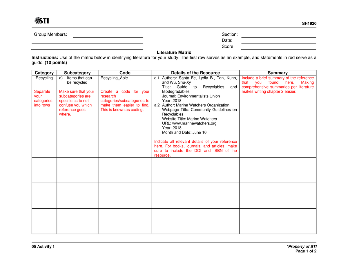 SH1920 - Practical Research 1 05 Activity 1 - SH 05 Activity 1 ...